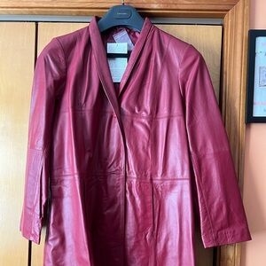 Jessica London Deep Red Leather Jacket